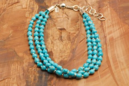 Desiree Yellowhorse Genuine Sleeping Beauty Turquoise 3 Strand Necklace